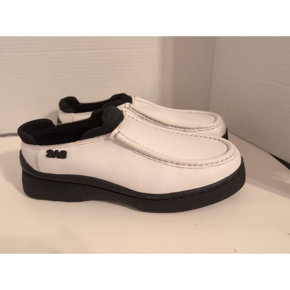 SAO Men's White‎ Slip On Loafers Leather Size 10.5